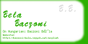 bela baczoni business card